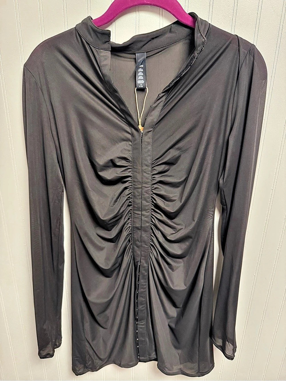 Skims Mesh Cover Ups Long Sleeve Ruched Dress Small NWt